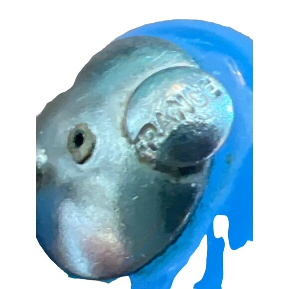 Vintage Clip-on Earrings Rhinestones Blue Chaldecony Stone Made France Antique - Picture 3 of 10